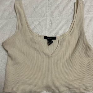 Forever 21 Cream crop tank. Size S